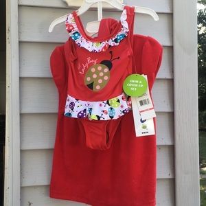 infant bathing suit with a cover-up